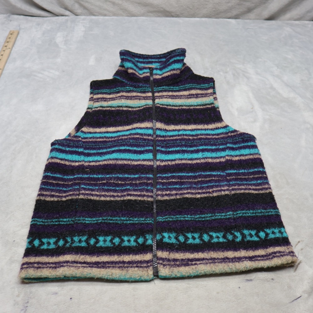 Bear Ridge Outfitters Vest Womens Small Black Stripe Southwestern Wool Blend USA